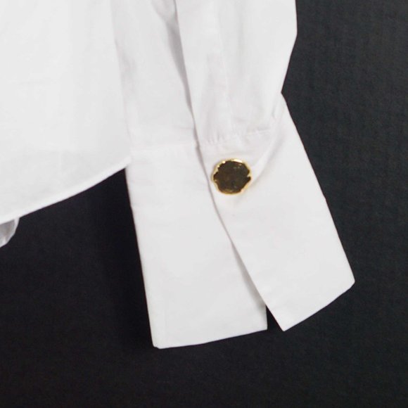 Zara Surplice Cotton Shirt in White M - Picture 6 of 6